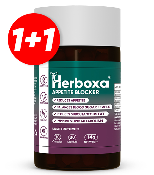 Herboxa® APPETITE BLOCKER | Se 4 účinnými látkami pro snížení hladiny glukózy a chuti k jídlu